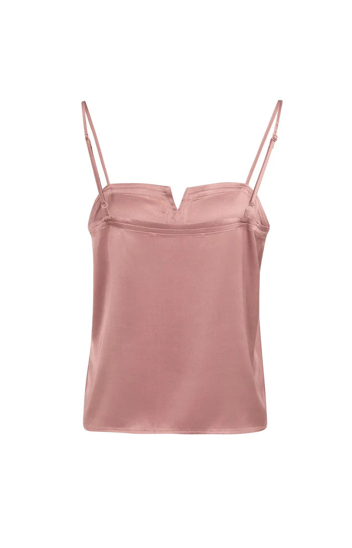 Yaya | Singlet met Smalle Bandjes en Subtiele V-inkeping Burlwood Pink