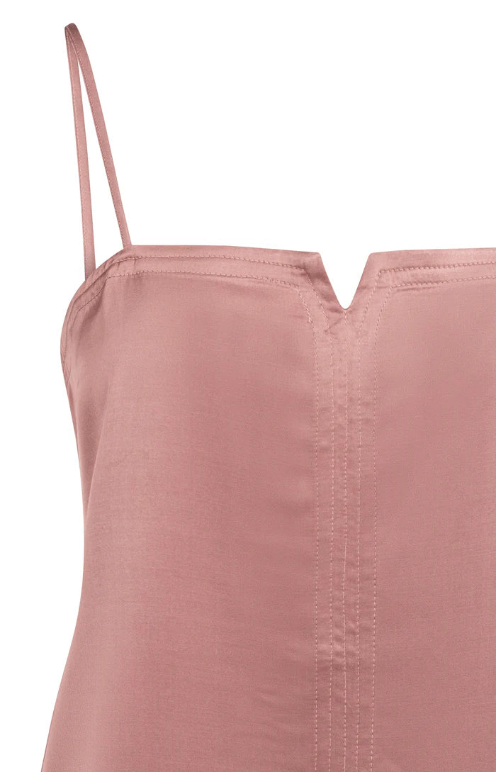Yaya | Singlet met Smalle Bandjes en Subtiele V-inkeping Burlwood Pink