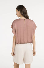 Yaya | Top met Knoopdetail en Elastische Zoom Burlwood Pink