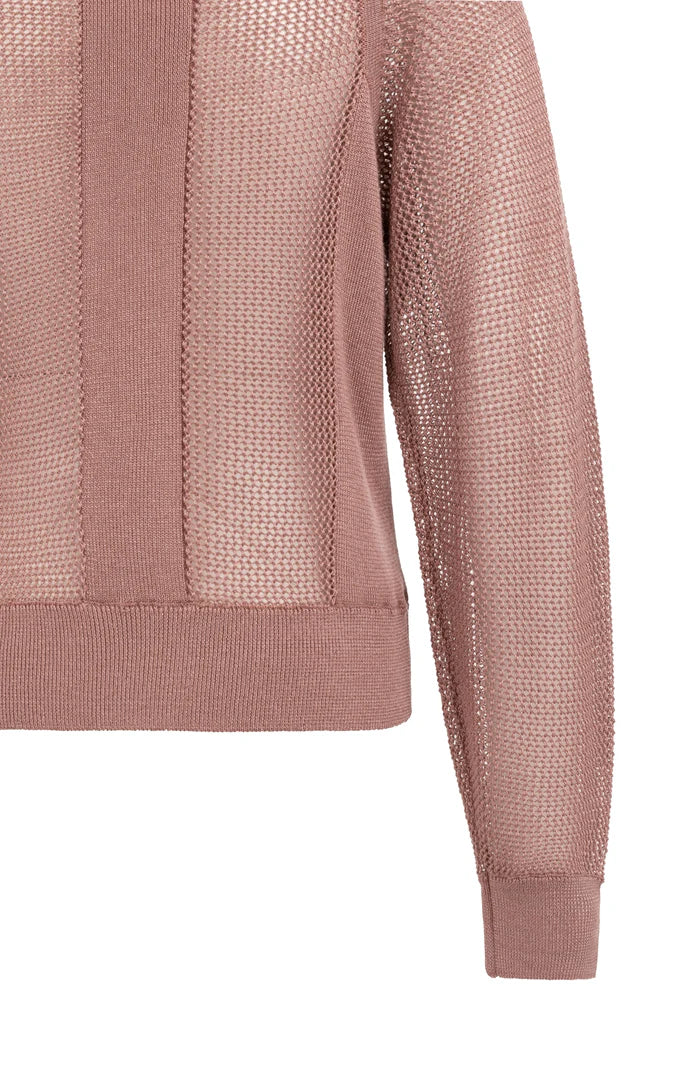 Yaya | Trui met Meshstructuur en Raglanmouwen Burlwood Pink