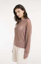Yaya | Trui met Meshstructuur en Raglanmouwen Burlwood Pink