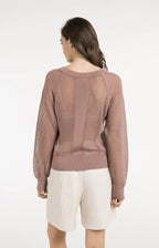 Yaya | Trui met Meshstructuur en Raglanmouwen Burlwood Pink