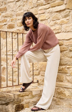 Yaya | Trui met Meshstructuur en Raglanmouwen Burlwood Pink