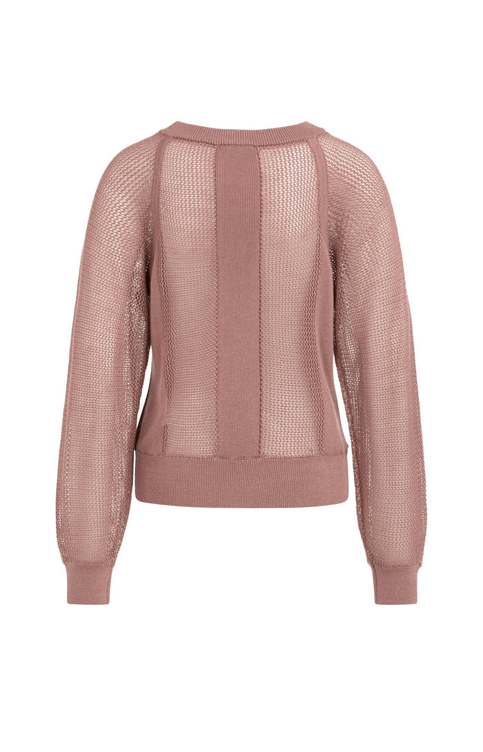 Yaya | Trui met Meshstructuur en Raglanmouwen Burlwood Pink
