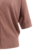 Yaya | Vest met Korte Vleermuismouwen en Knoopsluiting Burlwood Pink Melange