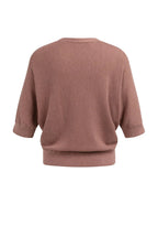 Yaya | Vest met Korte Vleermuismouwen en Knoopsluiting Burlwood Pink Melange