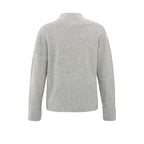 YAYA | Zachte trui met diepe V-hals en subtiele ribdetails - formal gray - 01-000409-410