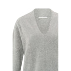 YAYA | Zachte trui met diepe V-hals en subtiele ribdetails - formal gray - 01-000409-410