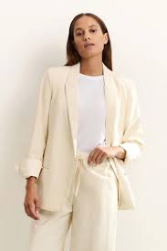 YAYA | Geweven blazer met zakdetails - summer sand - 01-501067-504