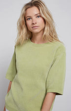 Yaya | Chenille sweater with round neck and half long sleeves - 01-000177-302