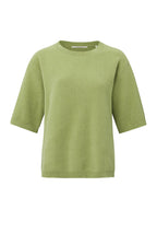 Yaya | Chenille sweater with round neck and half long sleeves - 01-000177-302