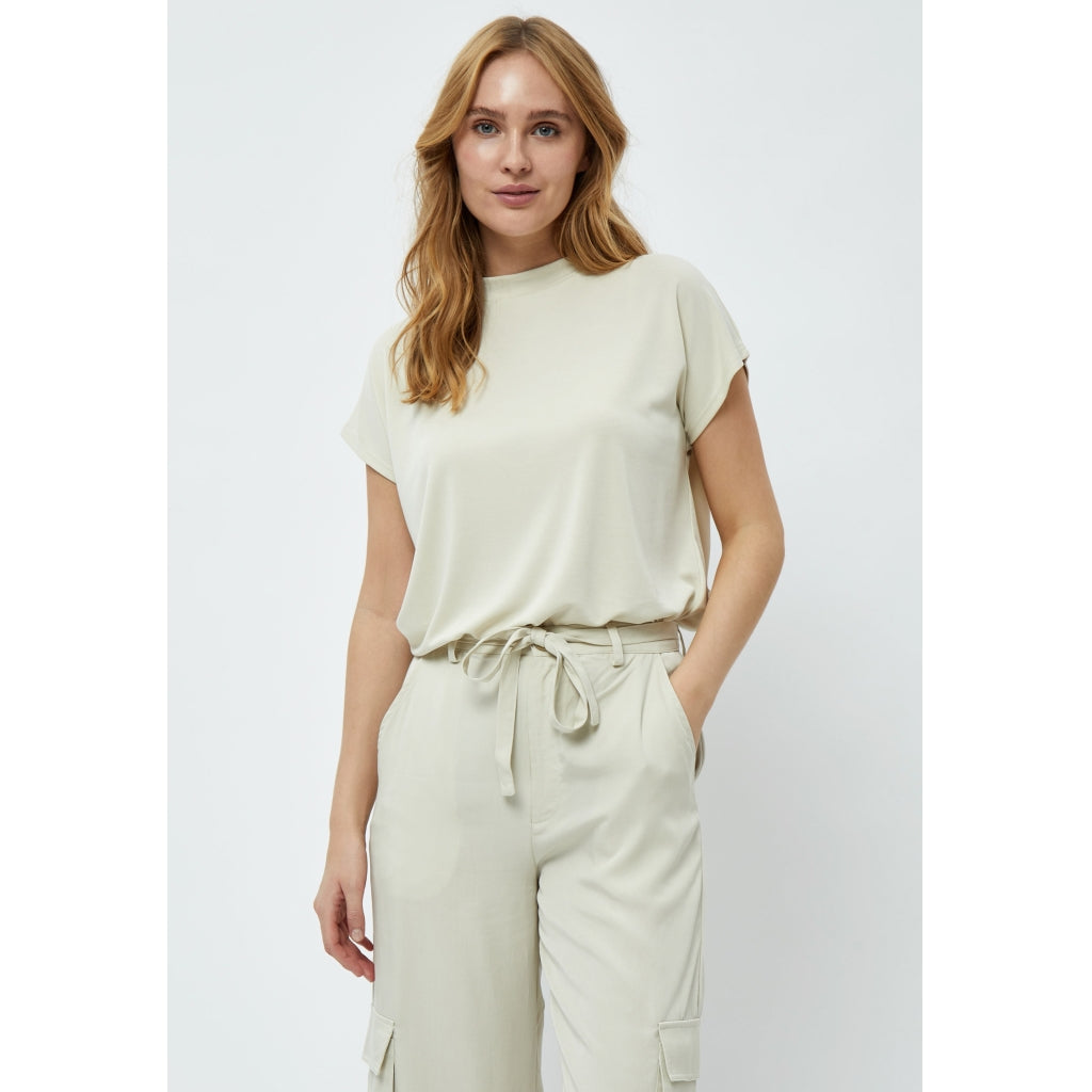 Minus |  Frikka cap sleeve T-Shirt - Light birch