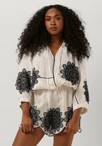 Greek Archaic Kori | Tunic Daisy Double L/S Strings - White/Black - 240118