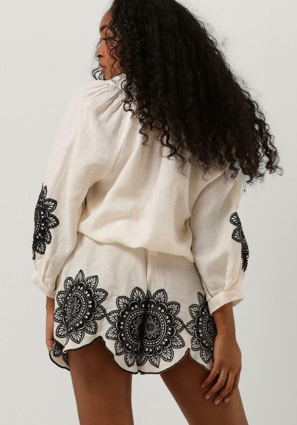 Greek Archaic Kori | Tunic Daisy Double L/S Strings - White/Black - 240118
