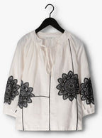 Greek Archaic Kori | Tunic Daisy Double L/S Strings - White/Black - 240118