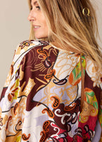 Summum: QUINTY: Top festival print on viscose satin