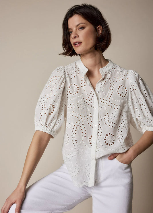 Summum | Blouse broderie anglaise - wit - 2S2867-11758