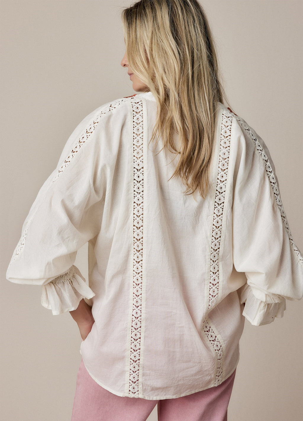 Summum | Blouse flower embroidery - ivory 2s2871-11765