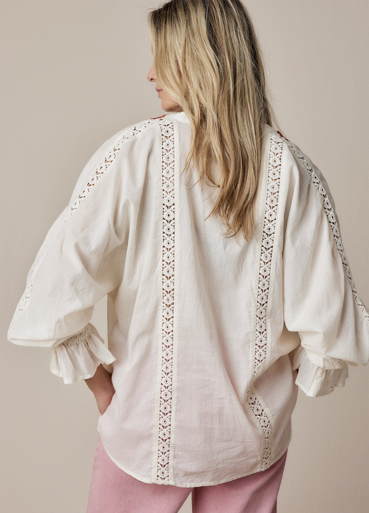 Summum | Blouse flower embroidery - ivory 2s2871-11765