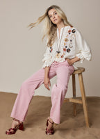 Summum | Blouse flower embroidery - ivory 2s2871-11765