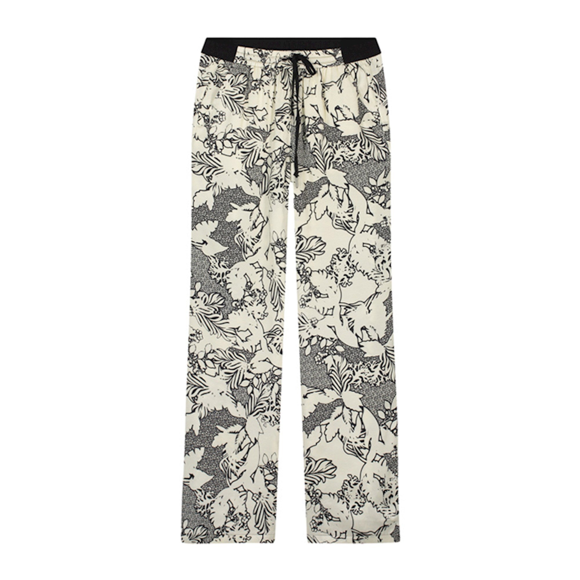 Summum Woman | Trousers leaves print viscose