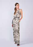 Summum Woman | Trousers leaves print viscose