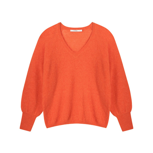 Summum Woman | V-neck sweater feather light alpaca knit - 7s5595-7893