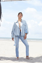 Homage | Sarah Stretchy Straight Jeans - Light Bright Blue - H-CS23M27