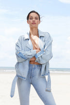 Homage | Sarah Stretchy Straight Jeans - Light Bright Blue - H-CS23M27