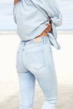 Homage | Jane Flared Jeans - Light Bright Blue - H-CS23M30