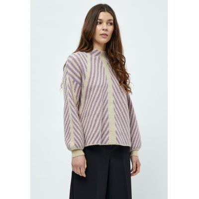 Peppercorn | Jayda Highneck Pullover- warm sand melange