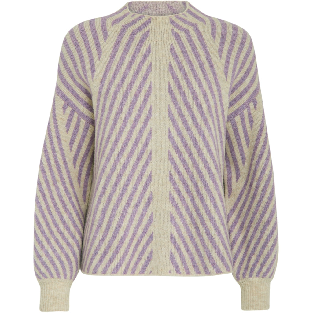 Peppercorn | Jayda Highneck Pullover- warm sand melange