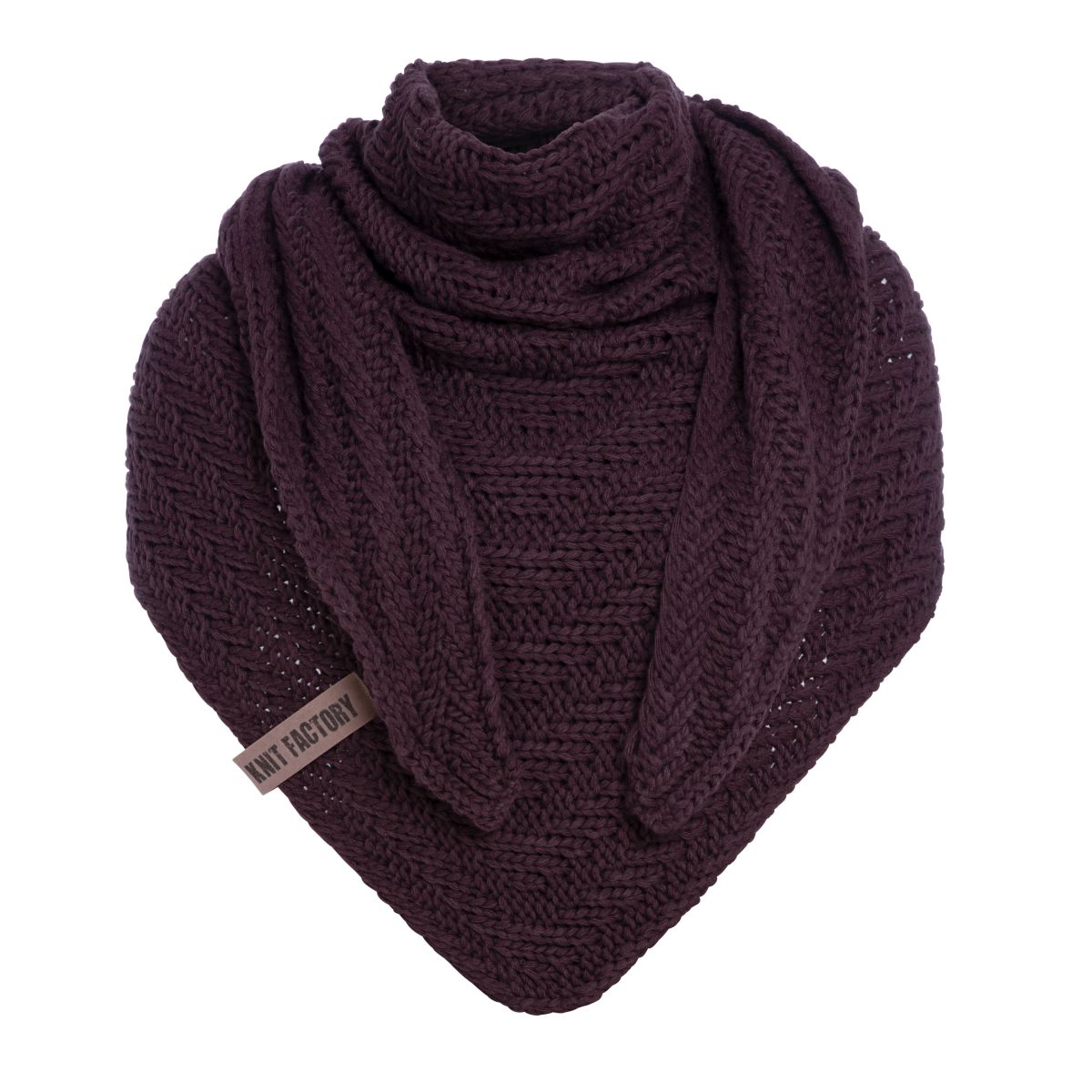 Knit Factory | Sally triangle scarf aubergine