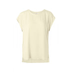 YAYA | Fabric mix top - cupro fog sand