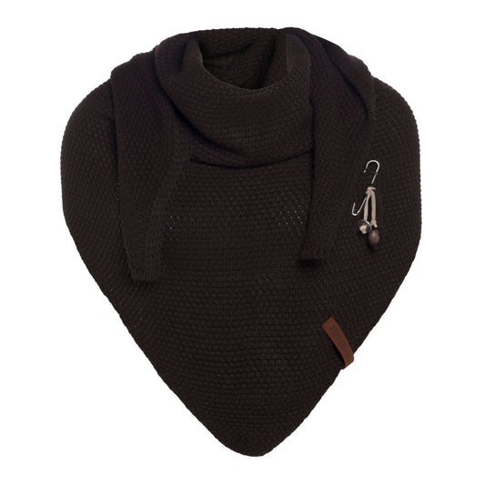 Knit Factory | Coco triangle scarf dark brown