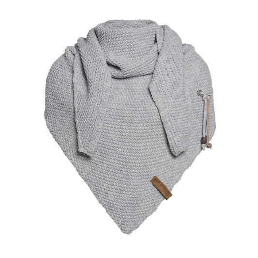 Knit Factory | Coco triangle scarf light grey