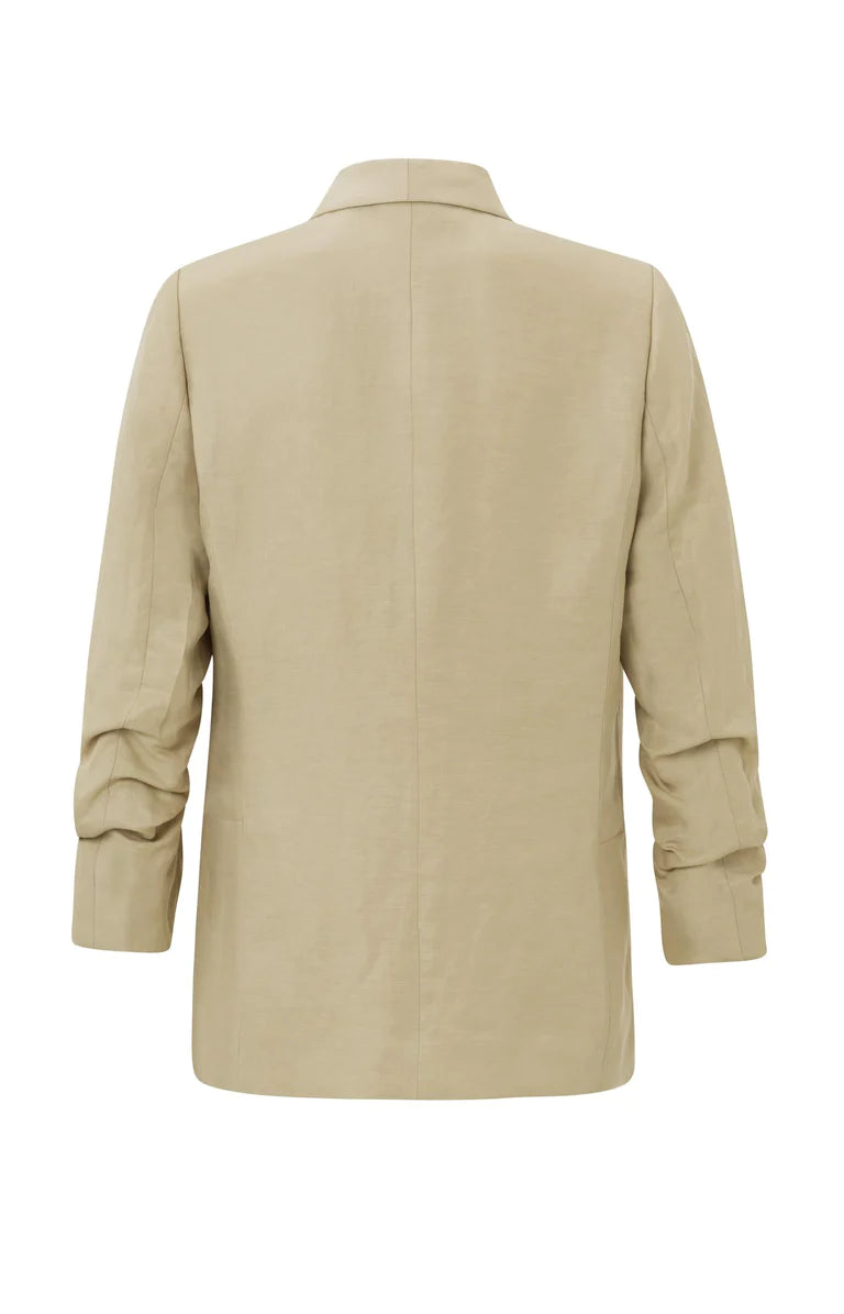 Yaya | Geweven blazer met lange gedetailleerde mouwen en zakken - Safari sand - 01-501018-304