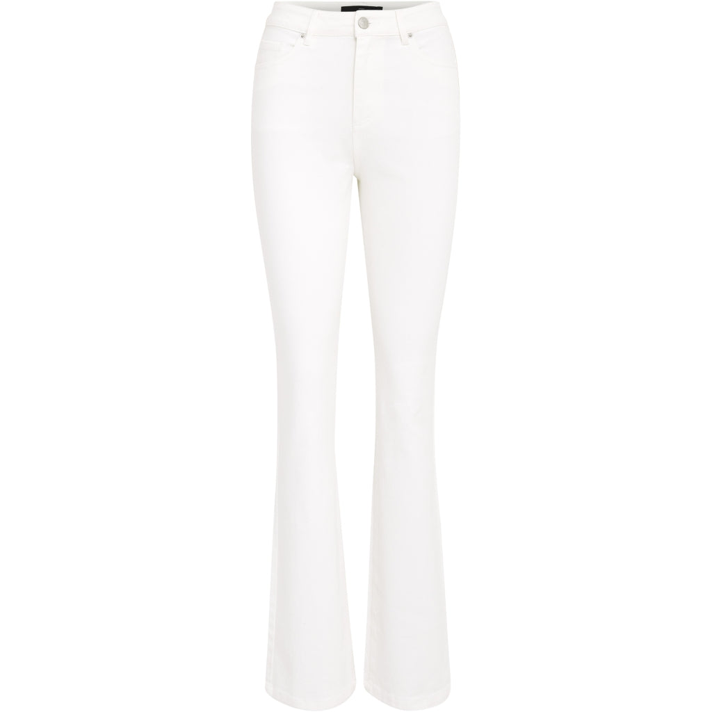 Peppercorn | Linda high waisted flared jeans - white