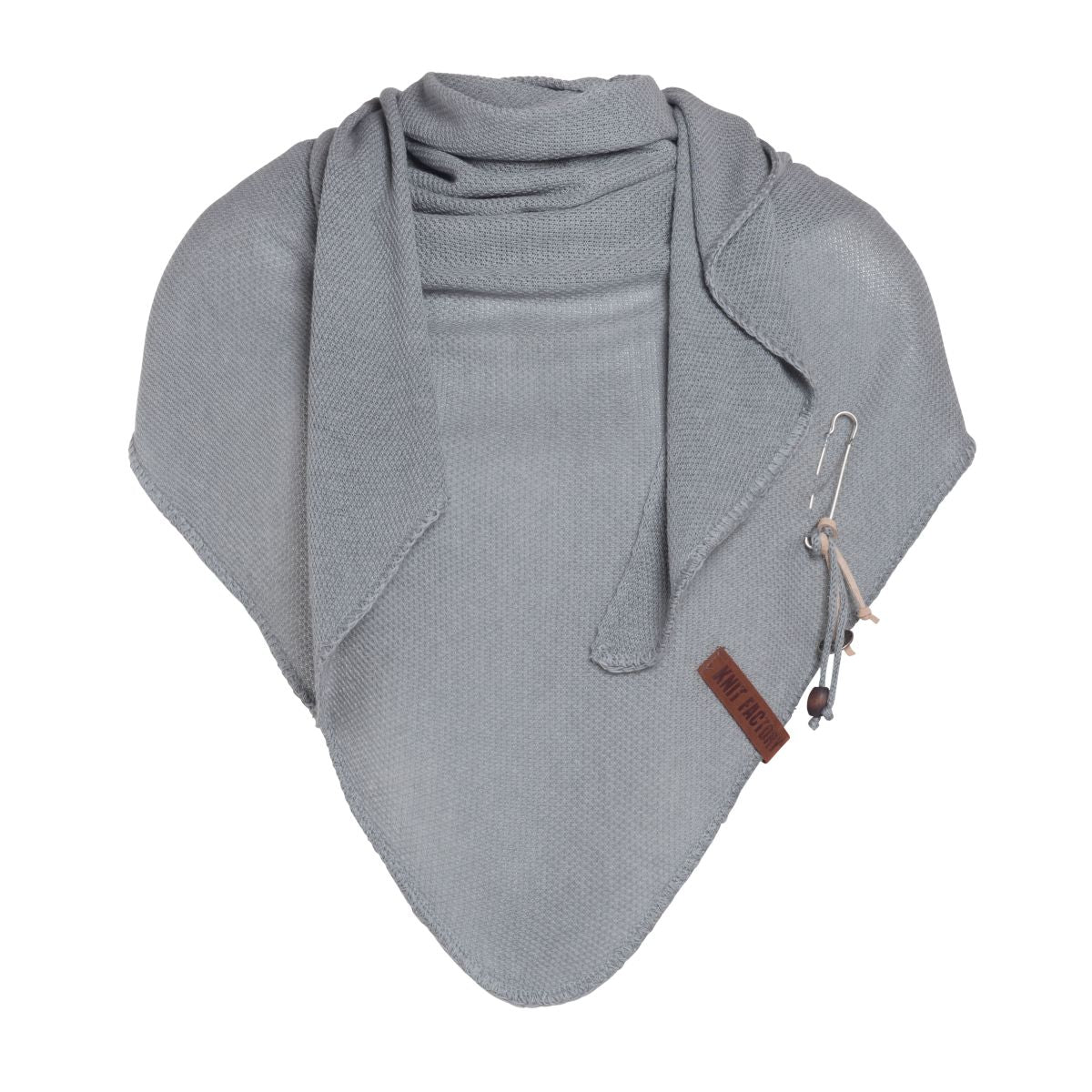 Knit factory | Lola triangle scarf light grey
