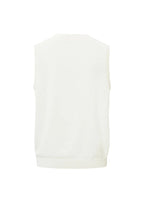 YAYA | Mouwloze trui met V-hals en geribde tailleband - Wool White - 01-000187-303