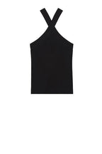 Summum Woman | Cross strap top dull viscose polyamide knit