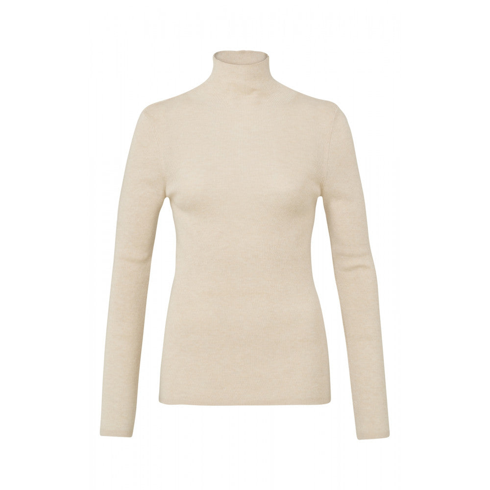 YAYA | Sweater met colkraag, lange mouwen en verfijnde ribdetails - 01-000139-211