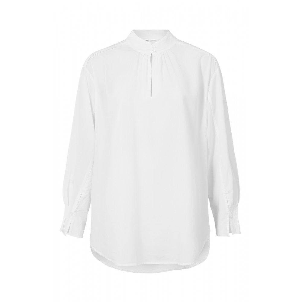 YAYA | Top met V-hals, kraag en lange geplisseerde mouwen - 01-701030-210